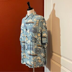 Walt Disney x Reyn Spooner Men’s Pixar Planes Fire & Rescue Rayon Hawaiian Shirt